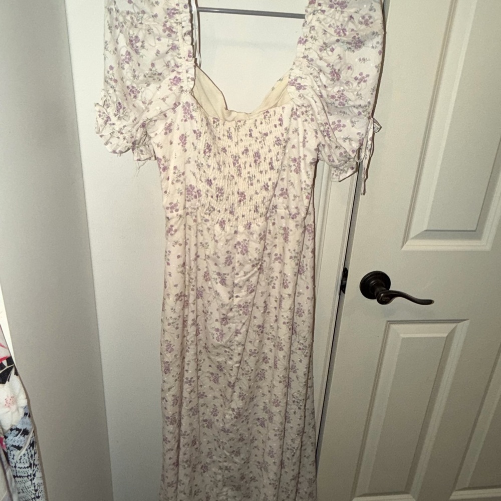 Lulu's Cream and Purple Floral Dress